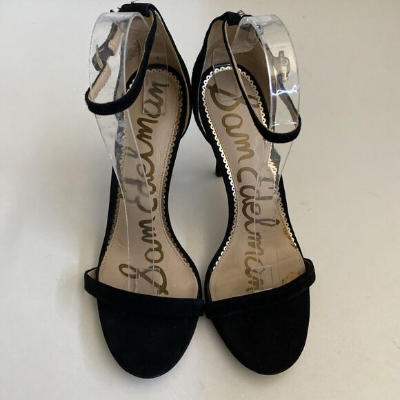 Sam Edelman Ariella Sandal Black Suede Open Toe Ankle Strap Slim Heel 10… - Picture 5 of 9